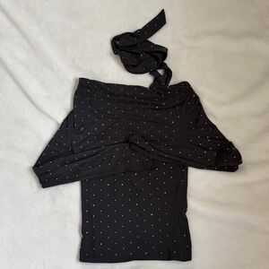 Rhinestone Off Shoulder Top